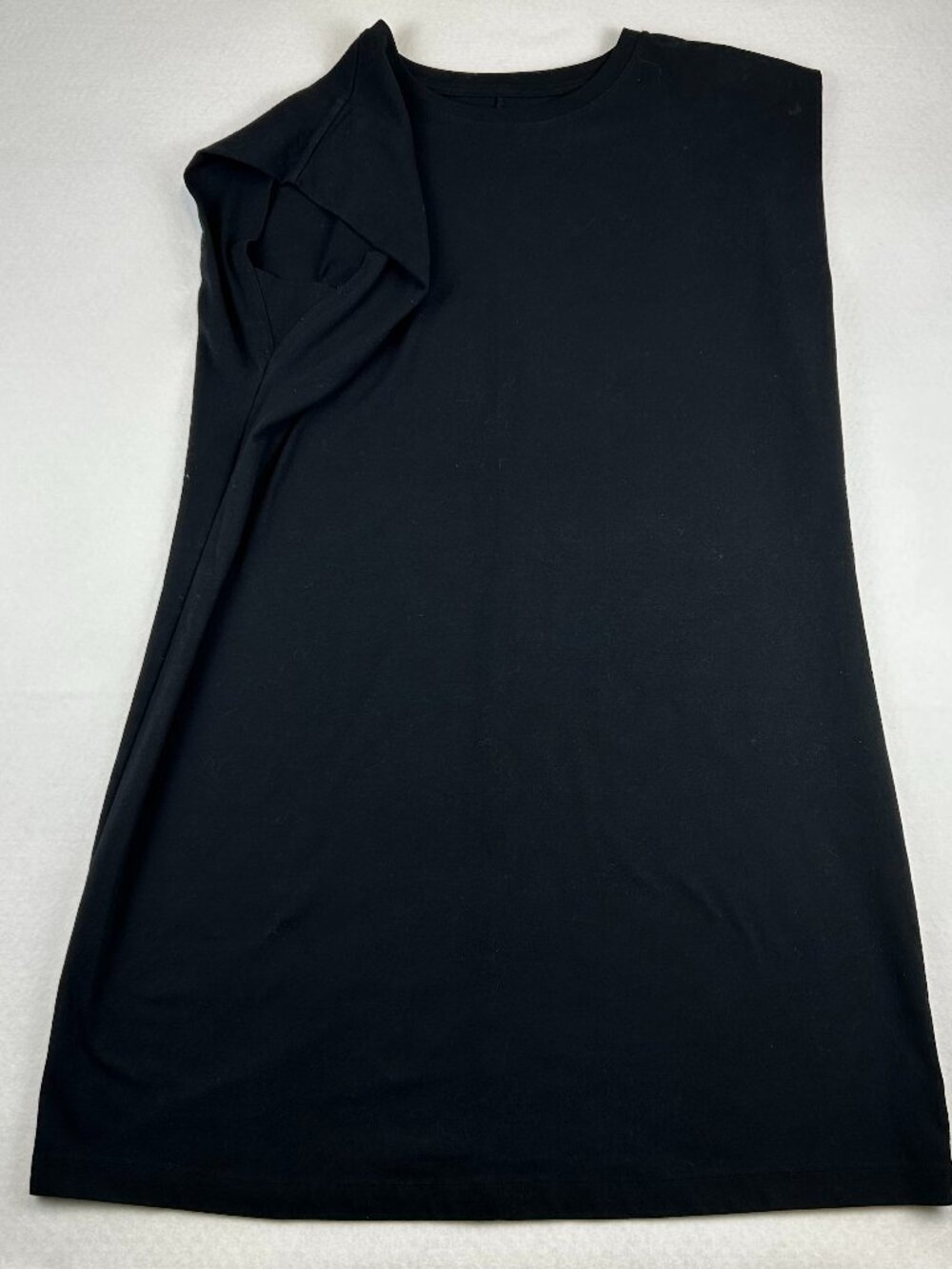 A New Day | Black Boxy Sleeveless T Shirt Cotton Dress Knee Length, size XL